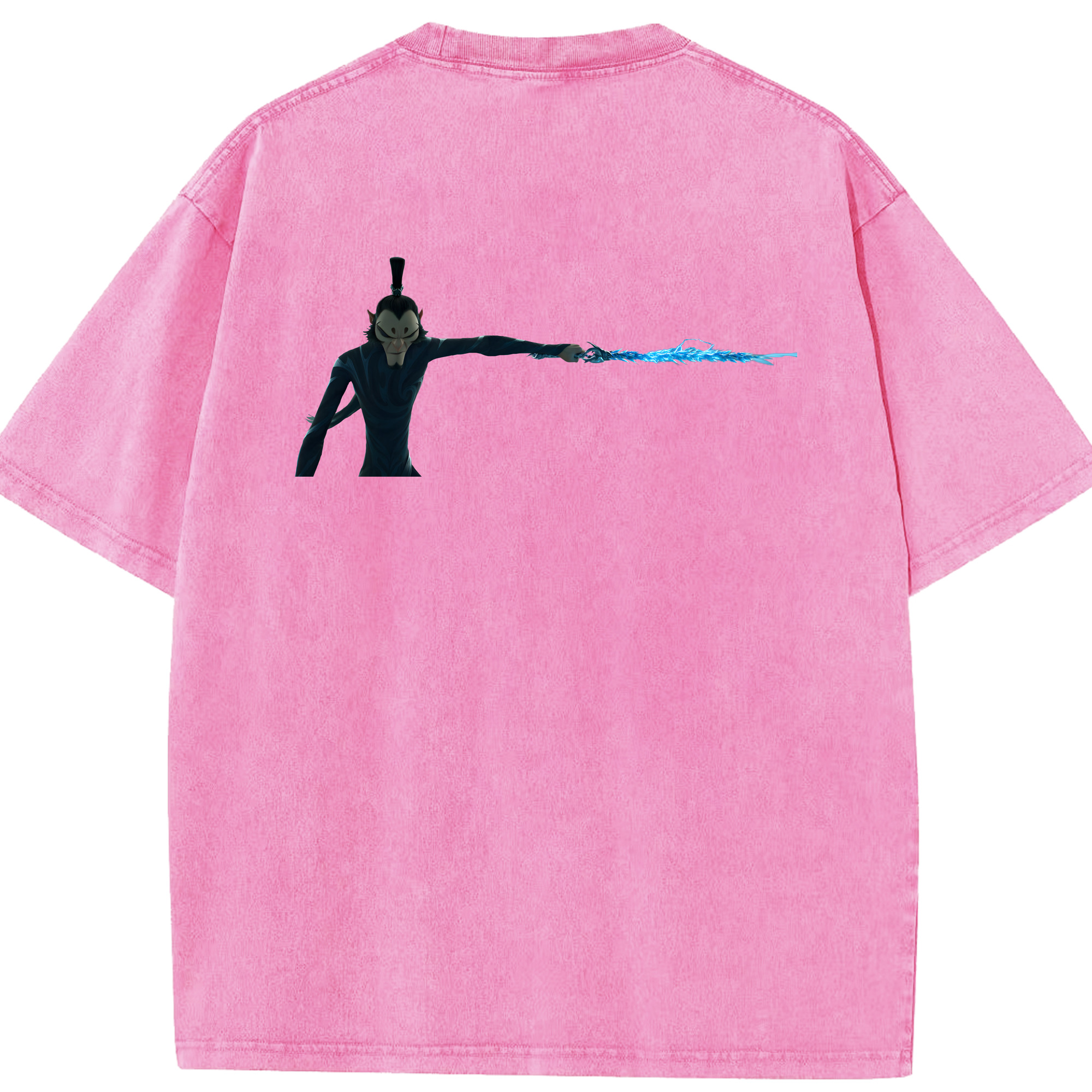 （画像用） Ne Zha 2 ナタ 魔童の大暴れ 綿100% ヴィンテージ風 半袖Tシャツ（背面プリント）